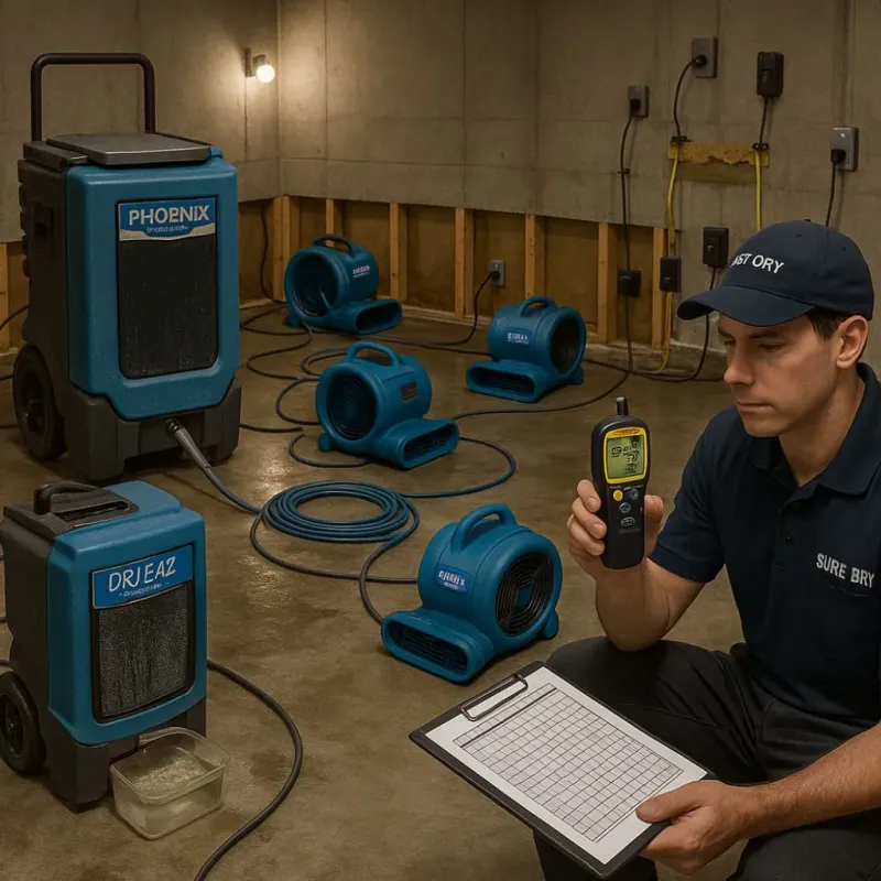 Structural Drying and Dehumidification process in Panthersville, GA